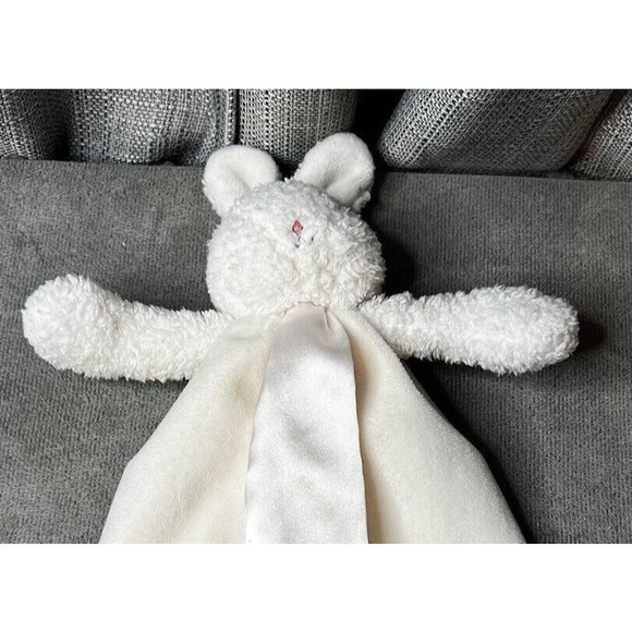 Lovey Security Blanket Bunnies By The Bay Carrots Polka Dot Satin White - Picture 1 of 7